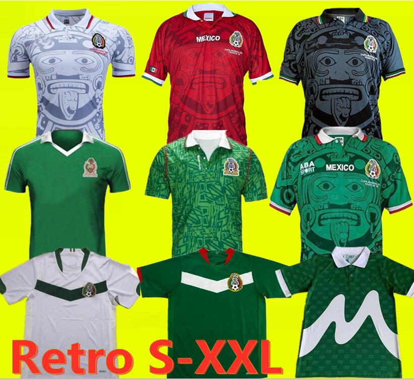 

1997 1998 Edition Mexico Retro Soccer Jersey 2006 1995 1986 1994 BLANCO LUIS GARCIA RAMIREZ national team football uniforms Hernandez Classic, Red