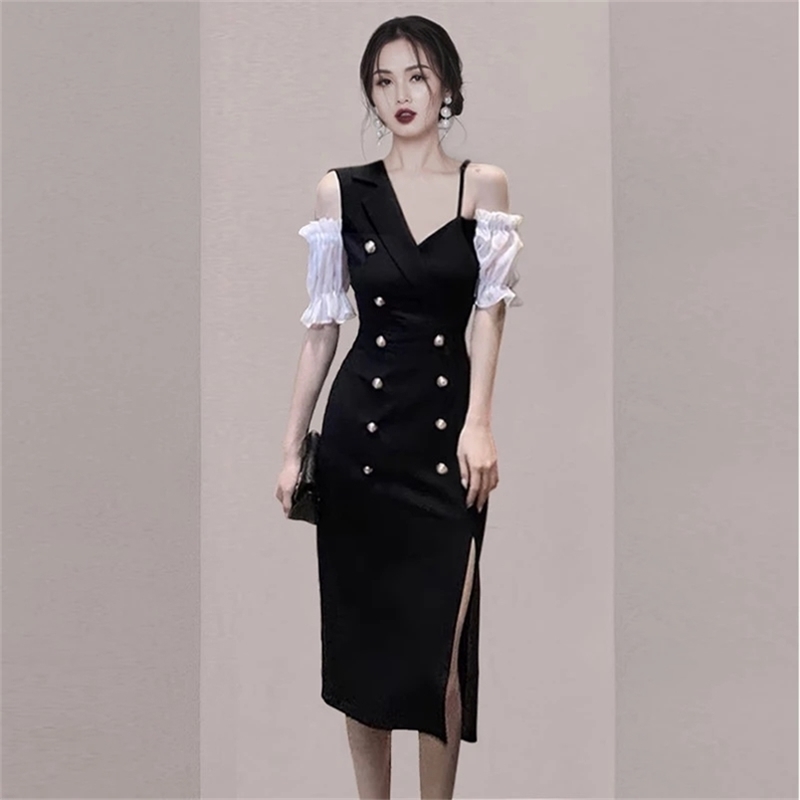 Women Dress Summer Vintage Elegant Dresses Off Shoulder Short Sleeve Split Sling Robe Office Bodycon Sexy Vestidos 210603, Black
Women Dress Summer Vintage Elegant Dresses Off Shoulder Short Sleeve Split Sling Robe Office Bodycon Sexy Vestidos 210603, Black