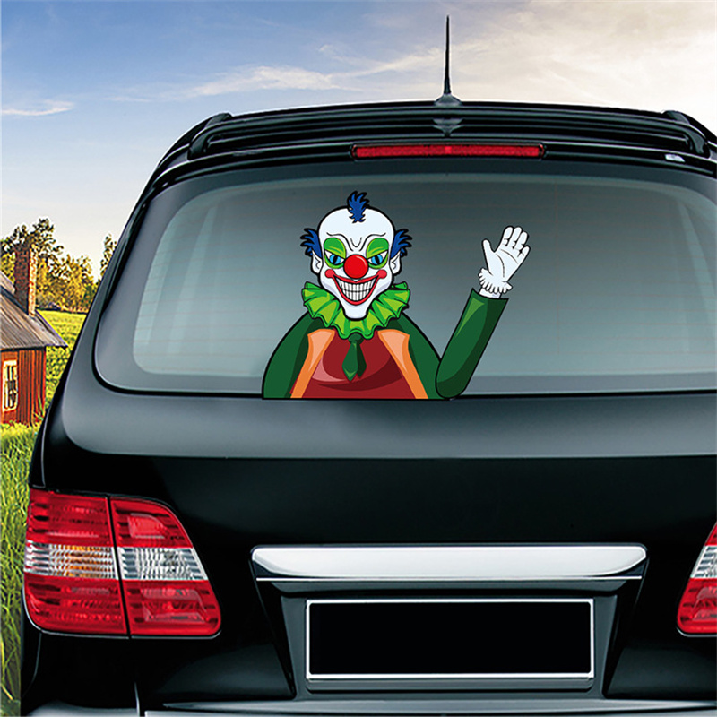 Vehicle Horrible Stickers Ghost Nun Clown Death Sticker DIY Graffiti Decals For Rear Windshield Wiper Gift Car Decoration Reusable Universal