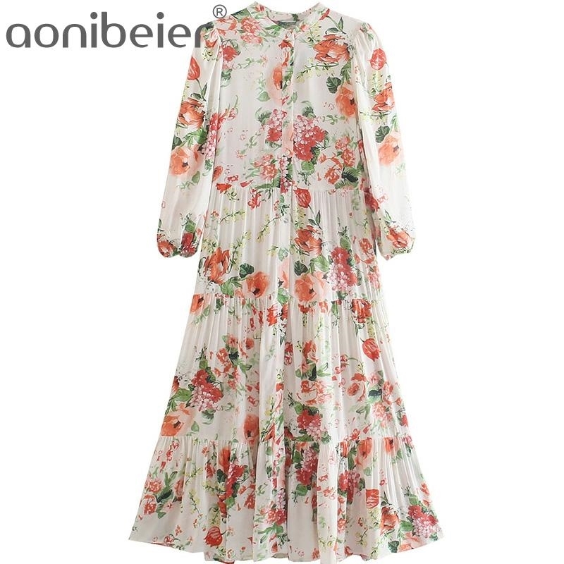 Flowers Print Summer Women Casual Midi Shirt Dress Fashion Puff Sleeve Buttons Front Tiered Loose Ruffles Female 210604, 01
Flowers Print Summer Women Casual Midi Shirt Dress Fashion Puff Sleeve Buttons Front Tiered Loose Ruffles Female 210604, 01