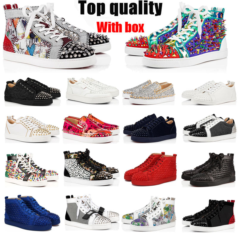 2021 Red Bottom Casual Shoes Mans Studded Spikes Fashion Top Quality Suede Leather Mens Womens Flat Bottoms Party Lovers Size 36-48 With Box, Black
2021 Red Bottom Casual Shoes Mans Studded Spikes Fashion Top Quality Suede Leather Mens Womens Flat Bottoms Party Lovers Size 36-48 With Box, Black