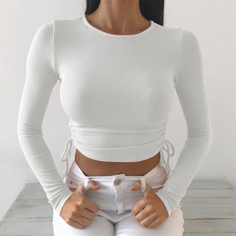 Women Crop Tops Sexy Long Sleeve Cropped Tees Casual Drawstring Ruched T-shirt Tshirt Female Summer Clothing 210708, Sleeveless-black
Women Crop Tops Sexy Long Sleeve Cropped Tees Casual Drawstring Ruched T-shirt Tshirt Female Summer Clothing 210708, Sleeveless-black