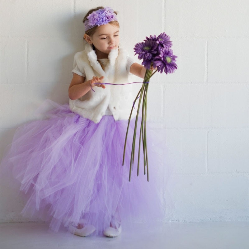 Girls Vintage Green Long Tutu Kids Handmade Dance Tulle Pettiskirts Underskirts Children Christmas Party Costume Skirts 210331