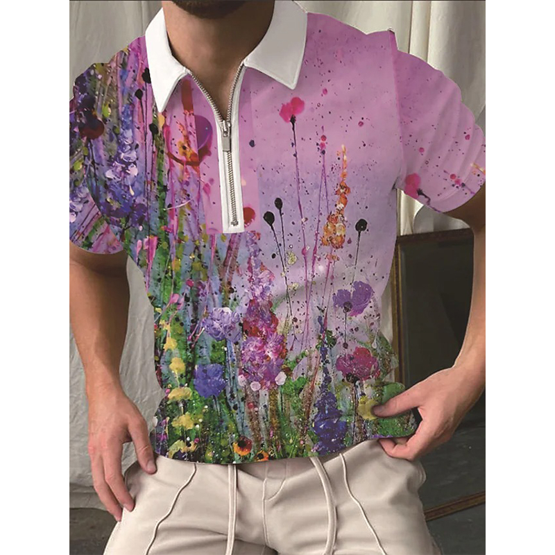 Coconut tree print pattern men's zipper polo shirt, high quality, comfortable, breathable, fashionable and cool, daily business trip, work party, White;black
Coconut tree print pattern men's zipper polo shirt, high quality, comfortable, breathable, fashionable and cool, daily business trip, work party, White;black