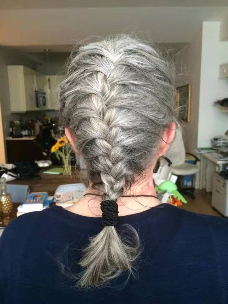Salt and pepper silver grey ponytail hairpiece wraps gray straight Grey Hair Wrap Drawstring Clip Human seamless