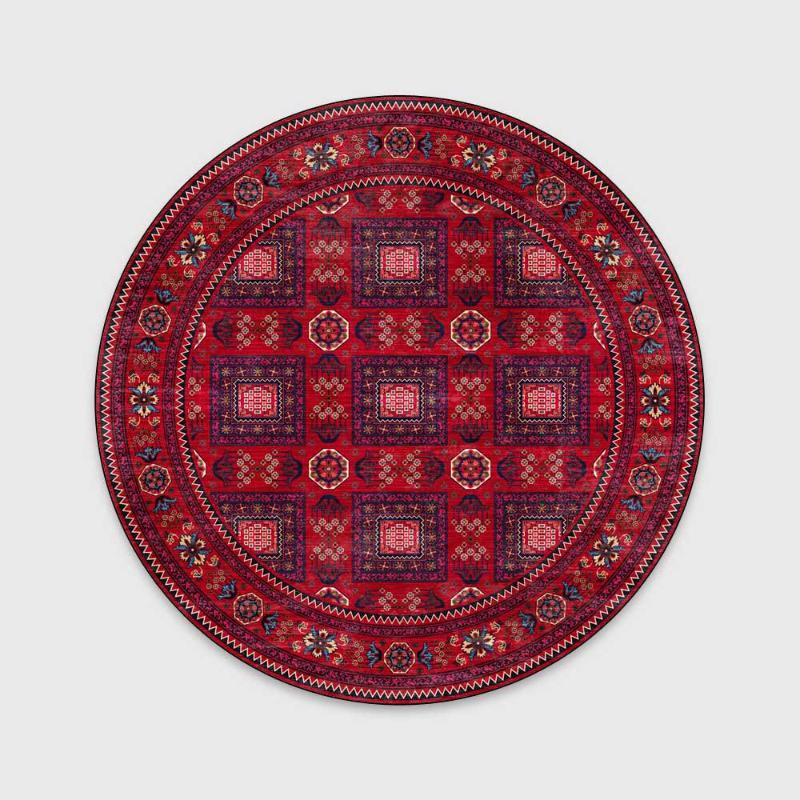 Carpets European Red Carpet Living Room Bedroom Balcony Round Rug Chair Sofa Mat Ethnic Style Holiday Christmas Home Decor
Carpets European Red Carpet Living Room Bedroom Balcony Round Rug Chair Sofa Mat Ethnic Style Holiday Christmas Home Decor