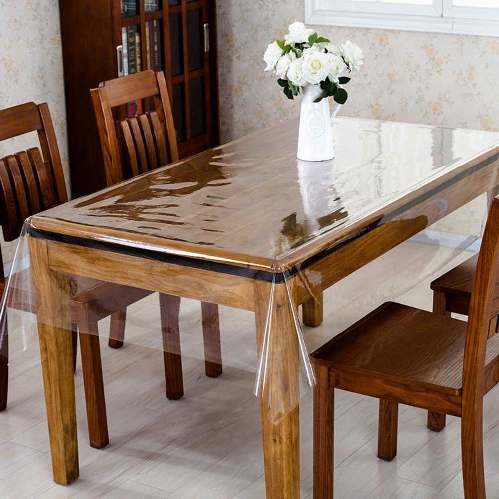 Pa.an Transparent Plastic Table Cloth Clear Crystal PVC Tablecloth Cover Soft Glass Picnic Kitchen Dining Table Protect Cover SH190925