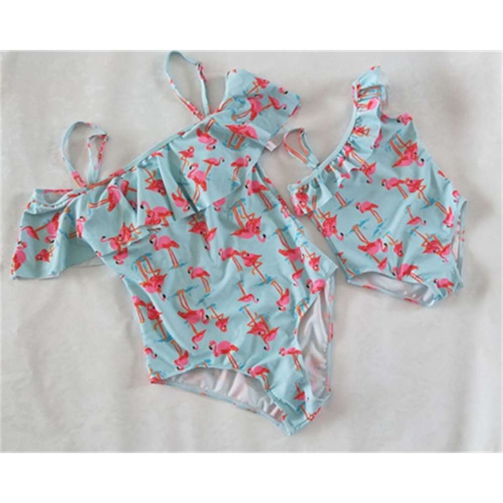 Children's suit Flamingo children's one piece parent child swimsuit, Black