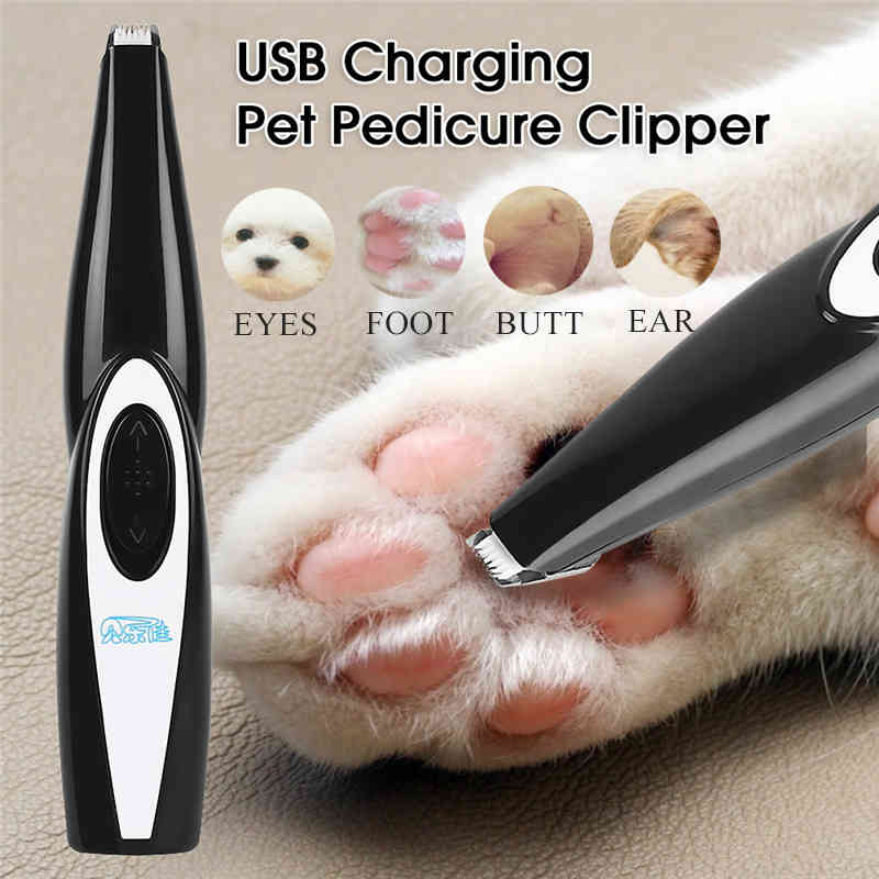 Dog Clippers Professional Pet Foot Hair Trimmer Dog Growing Clipper USB Rechargeable Butt Ear Eyes Hair Cutter Remover Low-noise