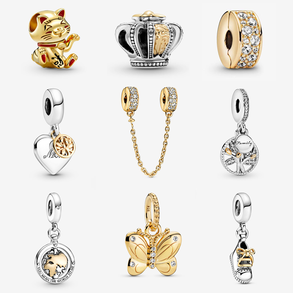 925 sterling silver pendant beads gold clip safety chain suitable for pandora bracelet necklace women's homemade jewelry
925 sterling silver pendant beads gold clip safety chain suitable for pandora bracelet necklace women's homemade jewelry