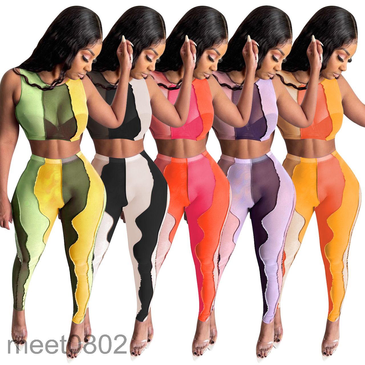 Designer 2021 women's summer New fashion temperament Leisure mesh irregular stitching two piece sets sleeveless vest trousers Slim Outfits, Mix or give list
Designer 2021 women's summer New fashion temperament Leisure mesh irregular stitching two piece sets sleeveless vest trousers Slim Outfits, Mix or give list
