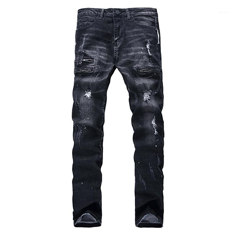 Wholesale- Hemiks Fashion Mens Ripped Biker Jeans Black Slim Fit Motorcycle Vienntage Distressed Denim Medium Wash Pants, As pic
Wholesale- Hemiks Fashion Mens Ripped Biker Jeans Black Slim Fit Motorcycle Vienntage Distressed Denim Medium Wash Pants, As pic