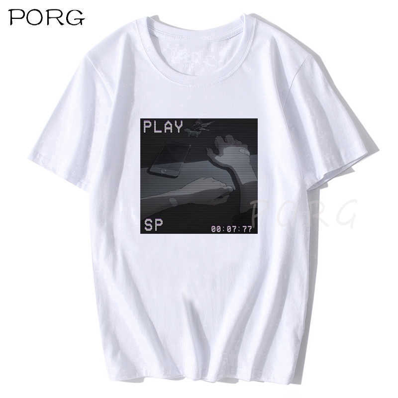 Sad Retro Anime Crying Eyes Vaporwave T-Shirt Summer Style Aesthetic Japan 90s Vintage T Shirt Streetwear 210629