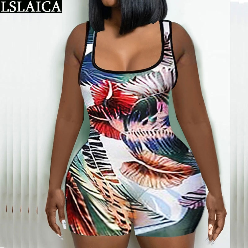 Fashion Playsuit Women Personalized Beach Style Skinny Loungewear Casual Sleeveless Square Collar Summer Clothes 210520, Mixed color
Fashion Playsuit Women Personalized Beach Style Skinny Loungewear Casual Sleeveless Square Collar Summer Clothes 210520, Mixed color