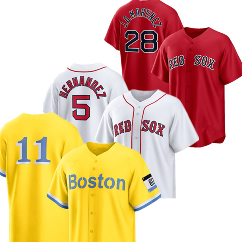 

Boston 5 Enrique Hernandez Red Jersey Rafael Devers Andrew Benintendi Xander Bogaerts Baseball Jerseys Chris Sale J.D. Martinez Ted Williams David Ortiz, 2022