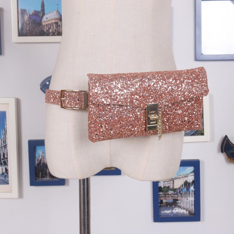 Waist Bags Glitter Sequins Women's Bag Four Seasons Available With Metal Buckle Detachable Belt Designer Fashion Fanny
Waist Bags Glitter Sequins Women's Bag Four Seasons Available With Metal Buckle Detachable Belt Designer Fashion Fanny