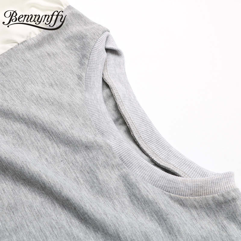 O-Neck Color Block Button Front Shirt Dress Women Spring Fashion Long Sleeve High Waist Female Short A-line 210510