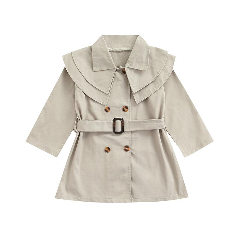 Coat Little Girl Solid Color Overcoat, Long Sleeve Lapel Collar Buttoned Loose Jacket With Pockets Waistbelt, Kids Clothing, Blue;gray
Coat Little Girl Solid Color Overcoat, Long Sleeve Lapel Collar Buttoned Loose Jacket With Pockets Waistbelt, Kids Clothing, Blue;gray