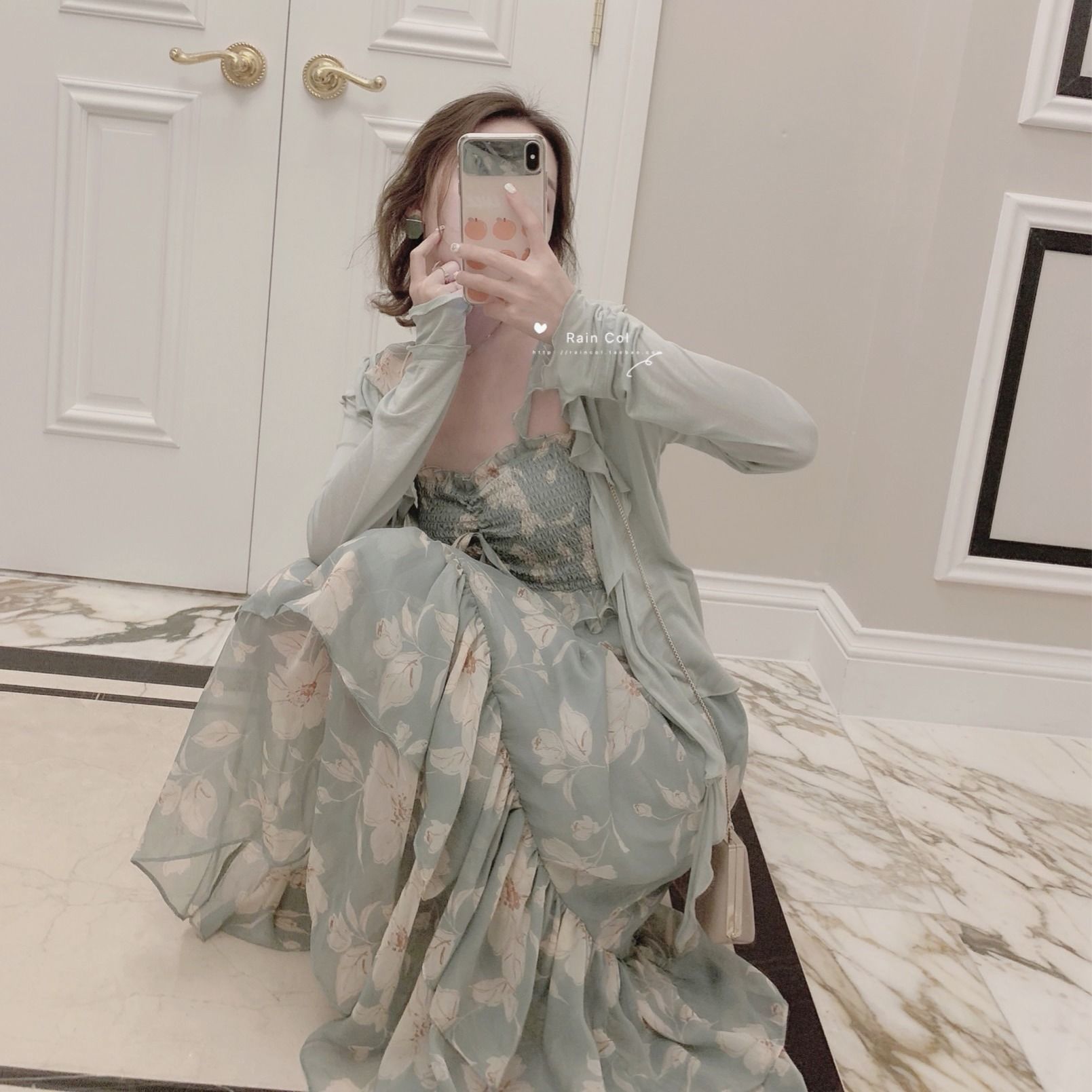 Summer Spaghetti Strap Chiffon Dress Women Sleeveless Vintage French Style A-line Long Dress Korea Chic Loose Thin Clothing 210521