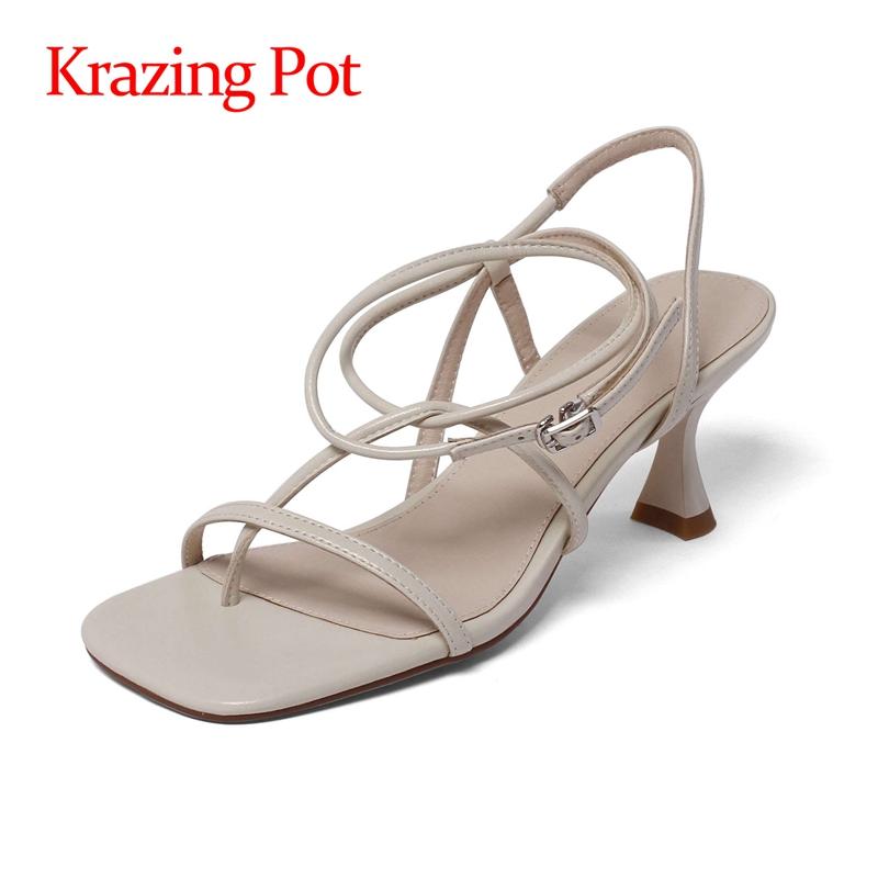 Krazing Pot Flip Flop High Heels Slingback Open Toe Simple Style Vintage Fashion Buckle Straps Summer Sandals Women L99 Dress Shoes, Black
Krazing Pot Flip Flop High Heels Slingback Open Toe Simple Style Vintage Fashion Buckle Straps Summer Sandals Women L99 Dress Shoes, Black