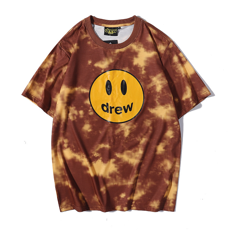 DREW smiley face tie-dye short-sleeved T Shirts Justin Bieber men and women couples wild high street loose trend T-shirt, Brown
DREW smiley face tie-dye short-sleeved T Shirts Justin Bieber men and women couples wild high street loose trend T-shirt, Brown