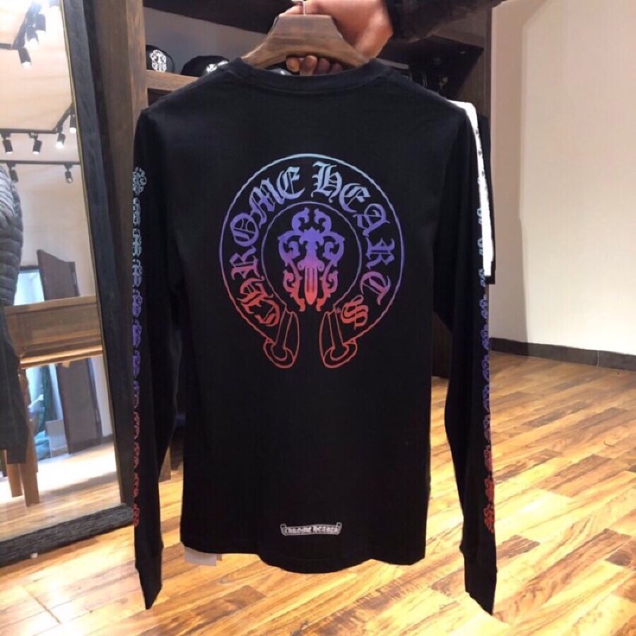Chrome men's hearts sword ch and Sanskrit colorful women's long sleeve T-shirt casual couple fashion, White;black
Chrome men's hearts sword ch and Sanskrit colorful women's long sleeve T-shirt casual couple fashion, White;black