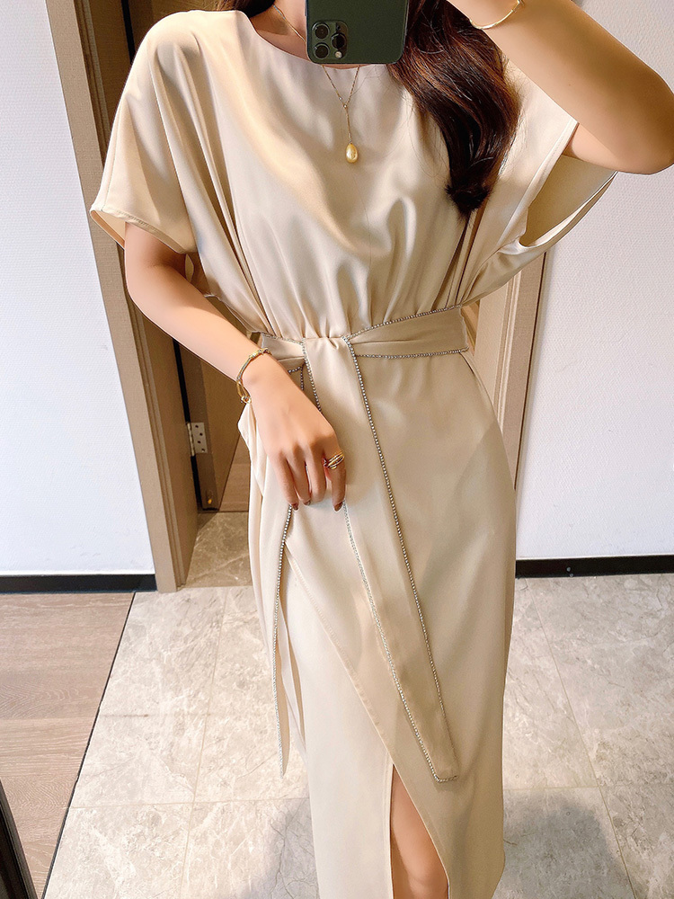 Long Dress Women Summer Short sleeve Office Lady Elegant Lace Up Split Solid Bandage Dress Femme Vestidos, Black;gray
Long Dress Women Summer Short sleeve Office Lady Elegant Lace Up Split Solid Bandage Dress Femme Vestidos, Black;gray