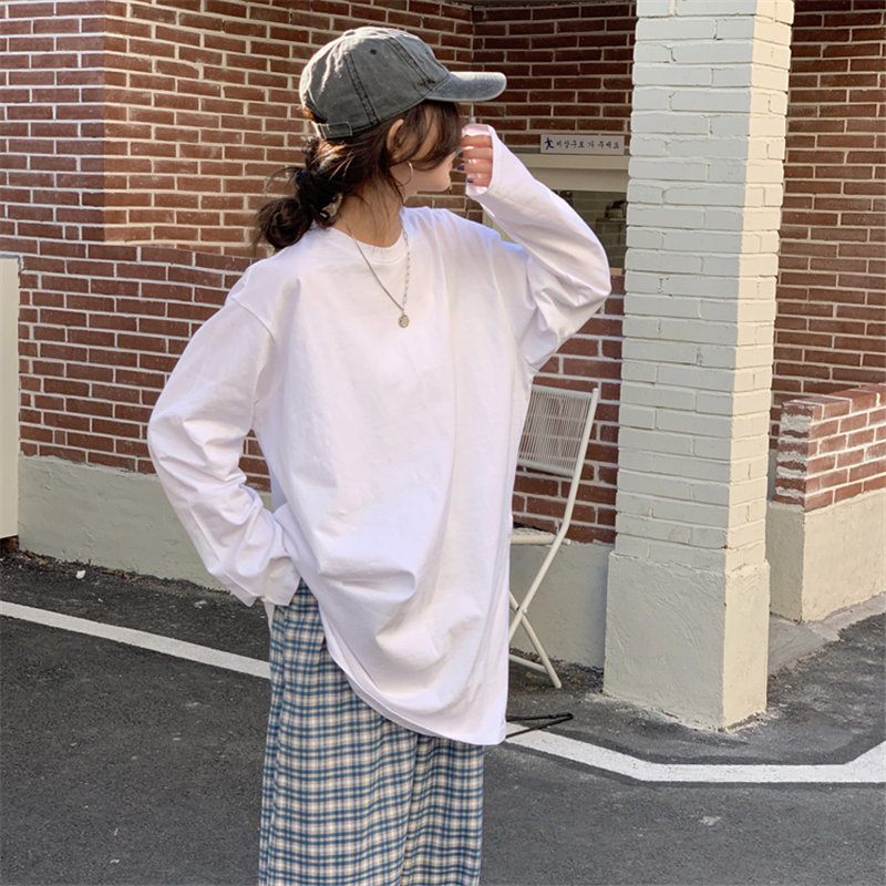 Basic Chic Office Lady Women Solid High Street Split T-Shirts All Match Female Gentle Full Sleeves Tops 210421