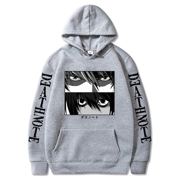 Death Note Hoodie Kira L Lawliet Eyes Anime Print Harajuku Street Long Sleeve Korean Couple Hoodies Y0809
