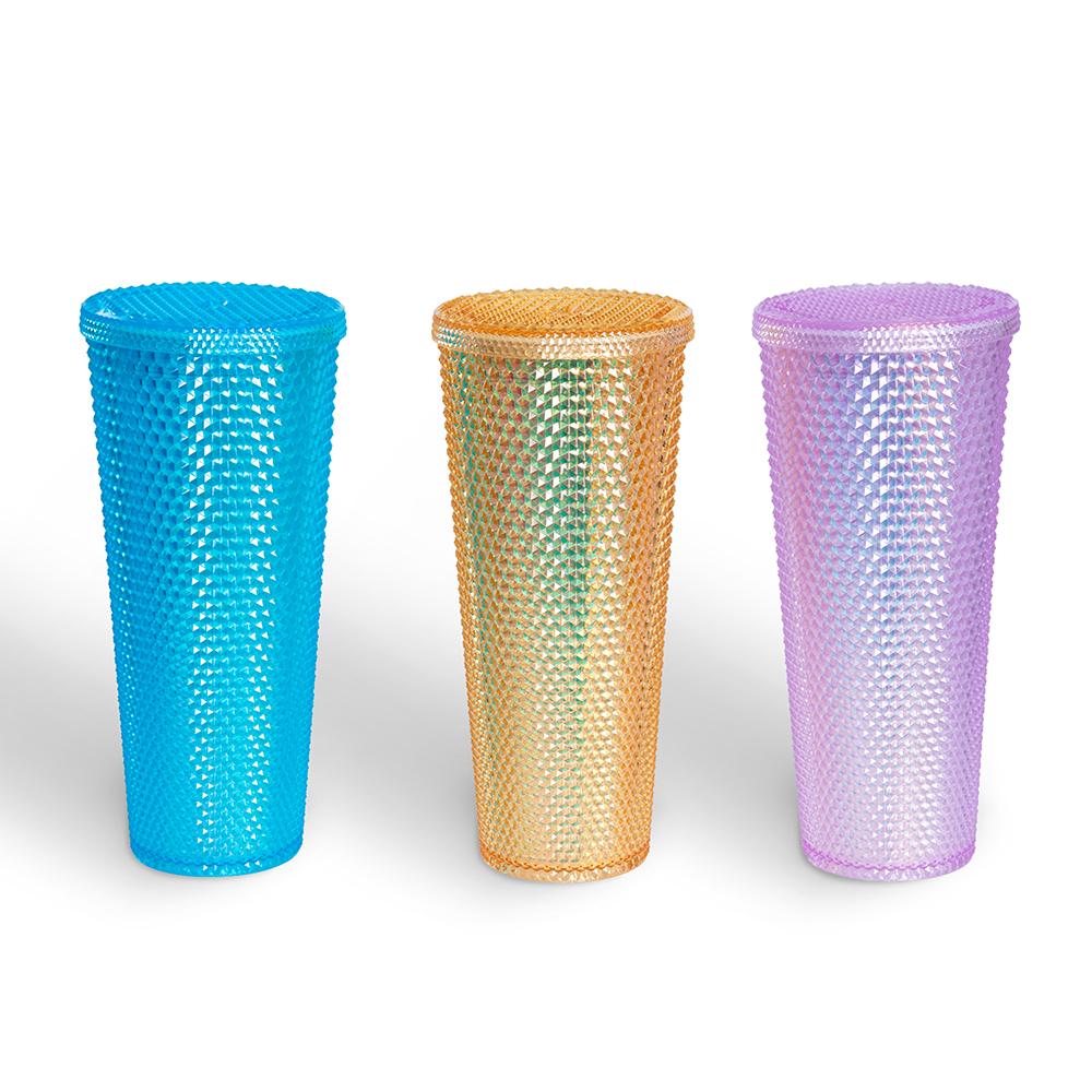 DHL 24oz Personalized Starbucks Iridescent Bling Rainbow Unicorn Studded Cold Cup Tumbler coffee mug with straw lx