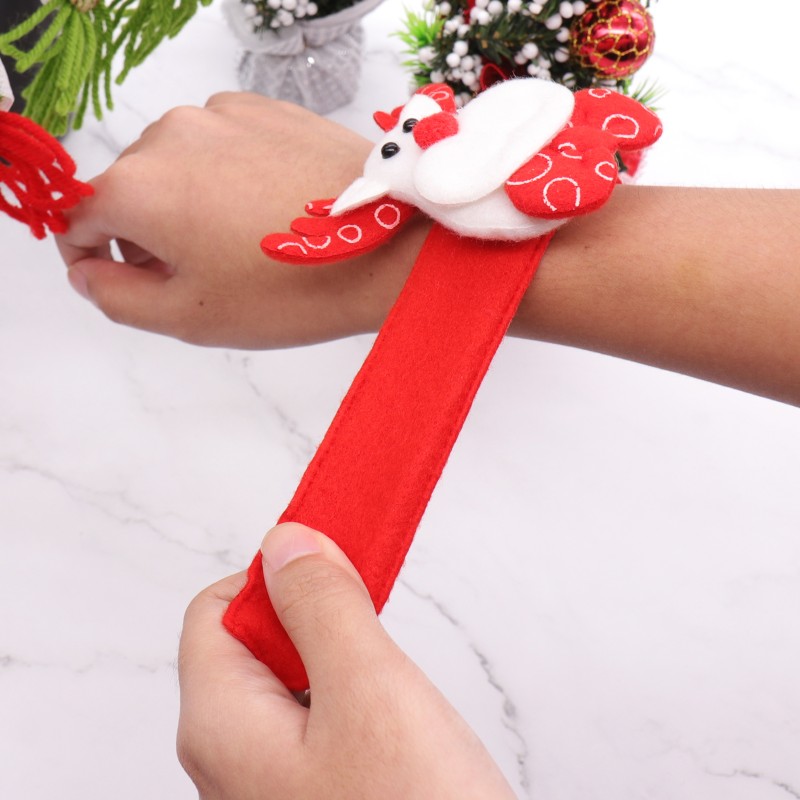 Christmas LED Patting Circle Bracelet Santa Claus Snowman Deer Wrist Band New Year Party Holiday Decorations Kids Gift Free shipping