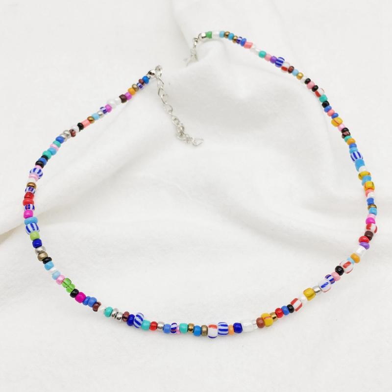Chokers Women Multicolor Bead Choker Necklace Handmade Colorful Beach Summer Beaded Short Jewelry Accessories
Chokers Women Multicolor Bead Choker Necklace Handmade Colorful Beach Summer Beaded Short Jewelry Accessories