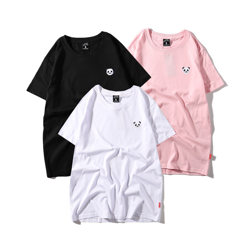 t shirt summer street casual panda embroidery short sleeve men's fashion hip hop loose bf youth, White;black
t shirt summer street casual panda embroidery short sleeve men's fashion hip hop loose bf youth, White;black