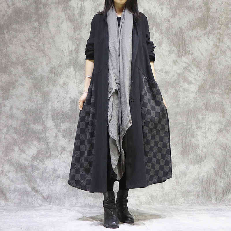 Johnature Women Vintage Patchwork Trench Cotton Linen Coats Button Spring Loose Women Clothes Original Trench Long Coat 210521, Black
Johnature Women Vintage Patchwork Trench Cotton Linen Coats Button Spring Loose Women Clothes Original Trench Long Coat 210521, Black