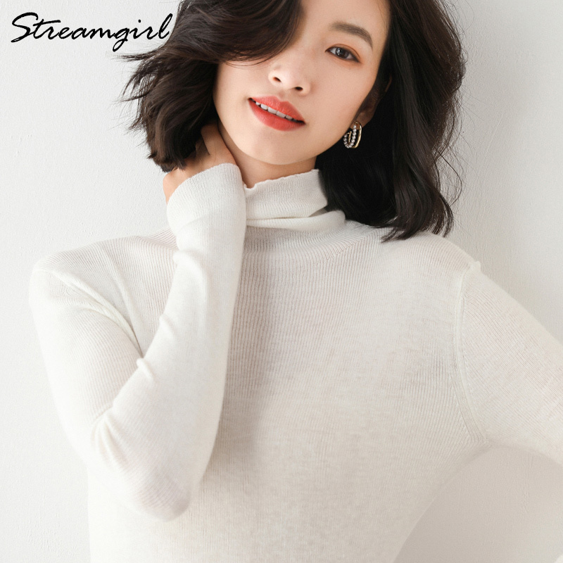 Turtleneck Sweaters For Women Winter Sweater Soft Casual Solid Pullover Knitted Sweaters Black Turtleneck Sweater Women Winter 210421
