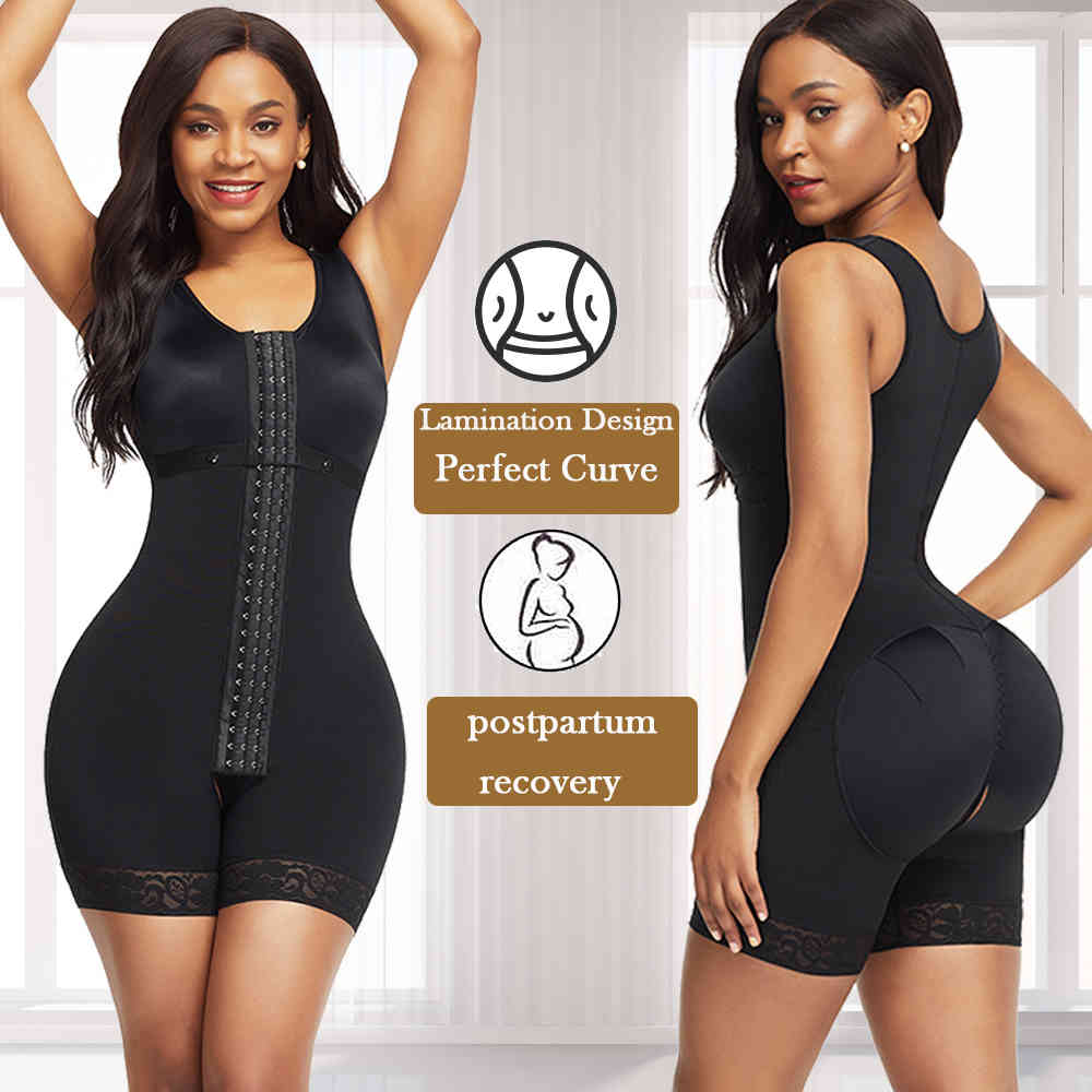 HEXIN Full Body Shaper Shapewear Slimming Belt Girdle Corset Butt lifter Tummy Control Underwear postpartum faja Waist Trainer 201223