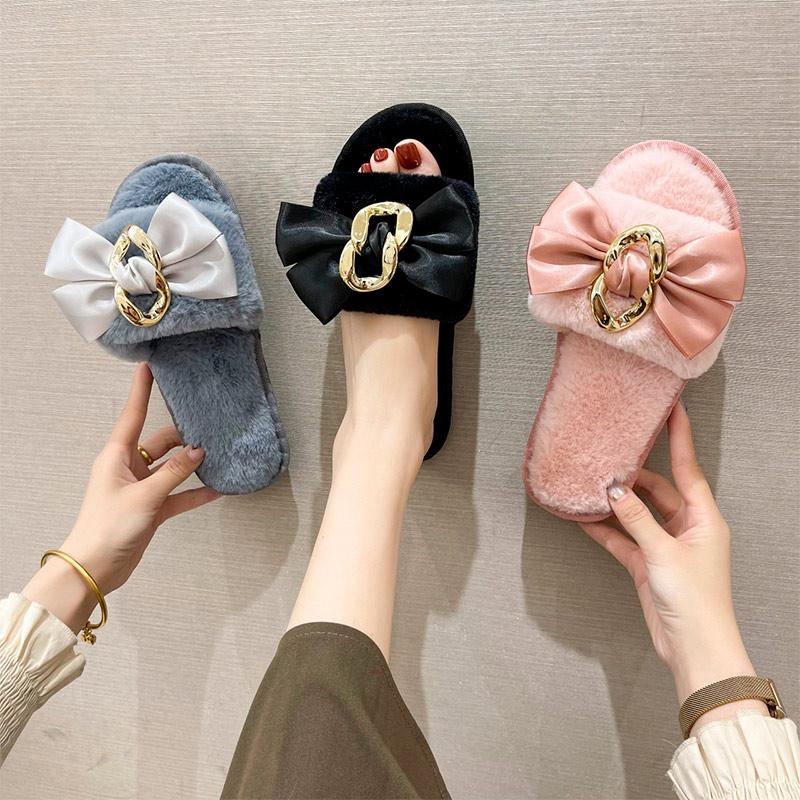 Slippers Women House Slipper Female Warm Plush Bow Open Toe Home Cotton Shoes Lady Lovely Comfortable Floor Indoor Flats Women's Footwear, We
Slippers Women House Slipper Female Warm Plush Bow Open Toe Home Cotton Shoes Lady Lovely Comfortable Floor Indoor Flats Women's Footwear, We