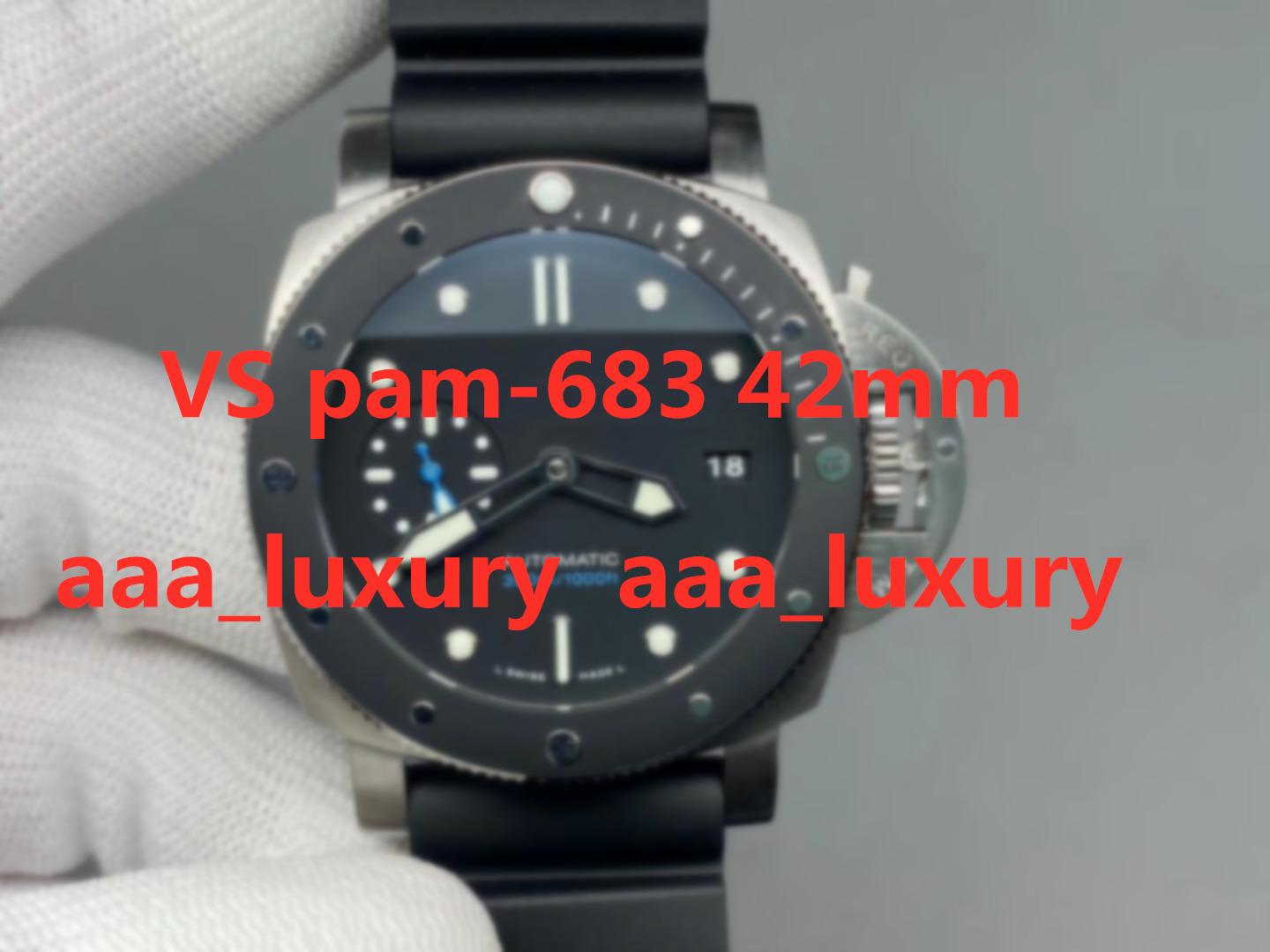 VS pam-683 Orologio di Lusso Ceramic ring mouth 42mm silicone wristwatch band Automatic Movement watches montre de luxe Pin buckle, Box 
VS pam-683 Orologio di Lusso Ceramic ring mouth 42mm silicone wristwatch band Automatic Movement watches montre de luxe Pin buckle, Box
