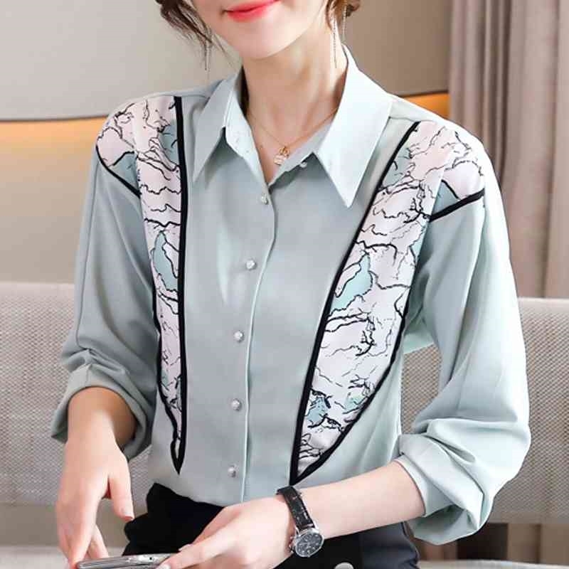 Long Sleeve Print Chiffon Blouse Shirt Blouse Women Blusas Mujer De Moda Turn Down Collar Blouse Blusa Women Blouses E333 210602, White
Long Sleeve Print Chiffon Blouse Shirt Blouse Women Blusas Mujer De Moda Turn Down Collar Blouse Blusa Women Blouses E333 210602, White