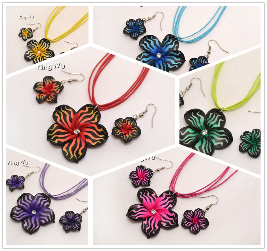 Pendant Necklaces Yingwu Fashion Hawaii Plumeria Flowers Jewelry Sets Fimo Polymer Clay Earrings Necklace
Pendant Necklaces Yingwu Fashion Hawaii Plumeria Flowers Jewelry Sets Fimo Polymer Clay Earrings Necklace