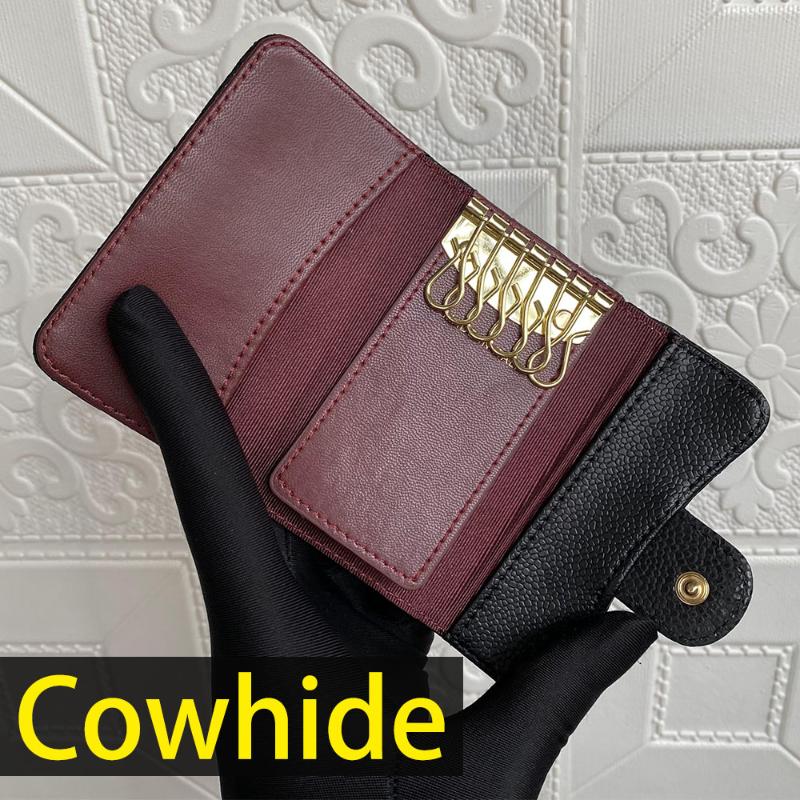 Card Holders Caviar Leather Key Case Female Clamshell Chain Ball Grain Cowhide Male High Quality Designer 21