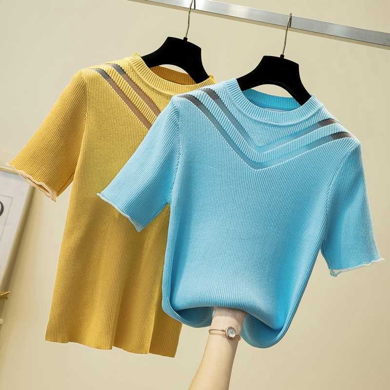 L-4XL plus size women Summer sweater short sleeve o neck sexy Patchwork kint Oversized thin pullovers chic basic top 210604, Blue
L-4XL plus size women Summer sweater short sleeve o neck sexy Patchwork kint Oversized thin pullovers chic basic top 210604, Blue