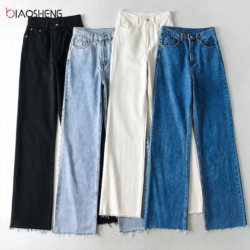 Baggy Jeans Women High Waist Denim Trousers Fashion Pants Straight Mom Streetwear Y2k Vintage Clothes 210922