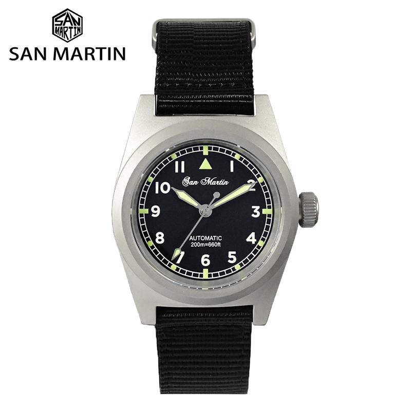 Wristwatches San Martin 38mm Military Watch YN55 Simple Style Mens Automatic Mechanical Watches Waterproof 200M Luminous Nylon Strap, Black
Wristwatches San Martin 38mm Military Watch YN55 Simple Style Mens Automatic Mechanical Watches Waterproof 200M Luminous Nylon Strap, Black