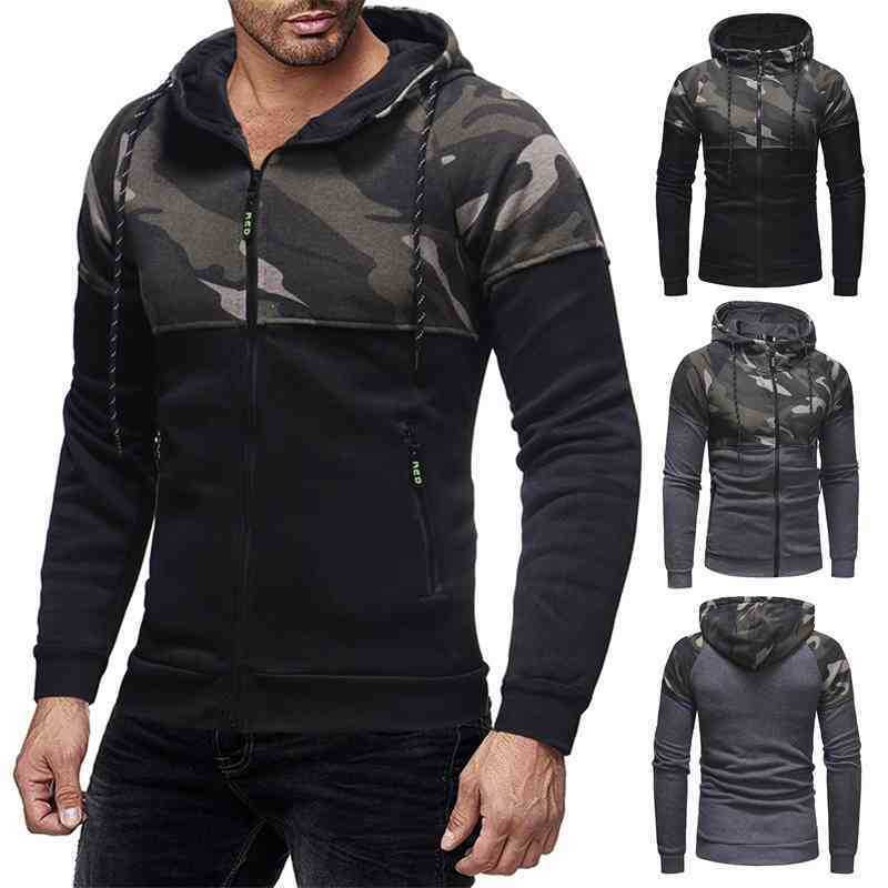 Mannen Casual Slanke Lange Mouw Camouflage Ritsvak Hooded Sweatshirt Hoodie, Dark gray
Mannen Casual Slanke Lange Mouw Camouflage Ritsvak Hooded Sweatshirt Hoodie, Dark gray