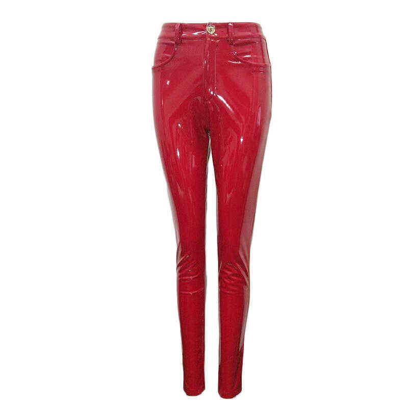 Full Length Sexy Pantalon Femme Women Pants High Quality Ladies Bodycon PU Leather Trousers 211115