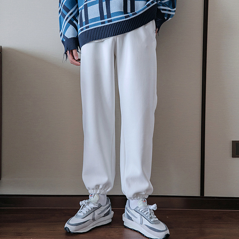 IEFB / men's clothing slit-breasted pants men's casual pants loose autumn fashion all-match workwear leggings trousers Y4141 210524