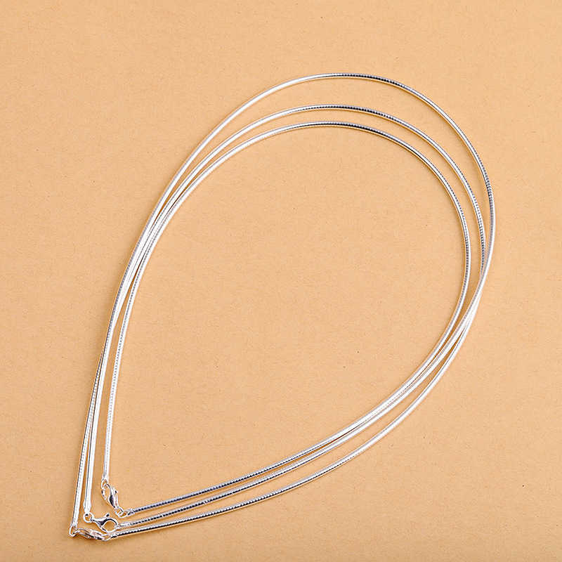 Genuine Real Pure Solid 925 Sterling Silver Necklace for Women Punk Rock Rose Gold Snake Chains Jewelry Female Necklaces 211015