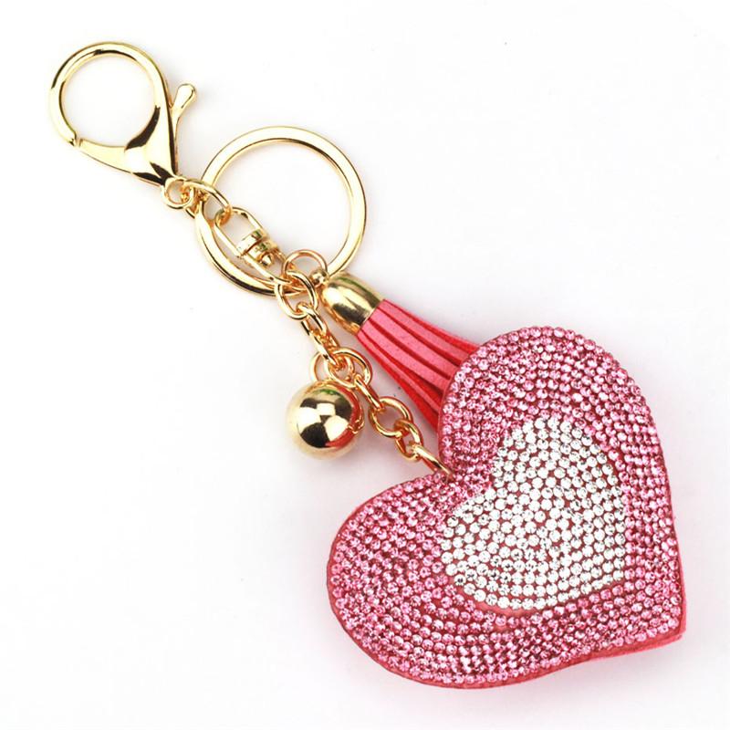 Keychains 10 Colors Tassels Keychain Girl's Romantic Rhinestone Heart Design Pendant Key Chains Bag Gift For Women
Keychains 10 Colors Tassels Keychain Girl's Romantic Rhinestone Heart Design Pendant Key Chains Bag Gift For Women