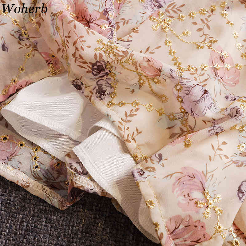 Womens Slash Neck Jumpsuit Summer Sexy Sweet Playsuit Ruffle Floral High Waist Wide Leg Short Fashion Chiffon Romper 210519